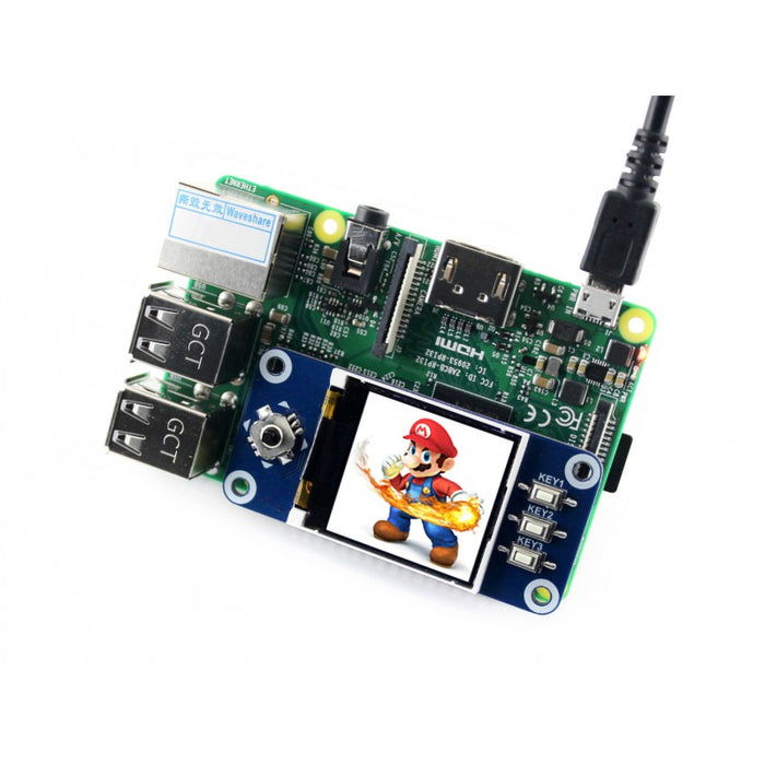 1,44-tums skärm-HAT LCD för Raspberry Pi - 128x128 - SPI-gränssnitt