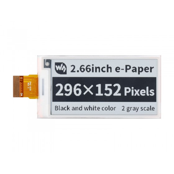 2,66 tum e-Paper E-Ink Raw Display Panel (Svart och Vit)