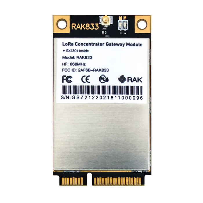 RAK833 LoRa-gateway - Koncentratorkort och mPCIe-modul - SX1301 - FT2232H - SPI - USB 470 MHz
