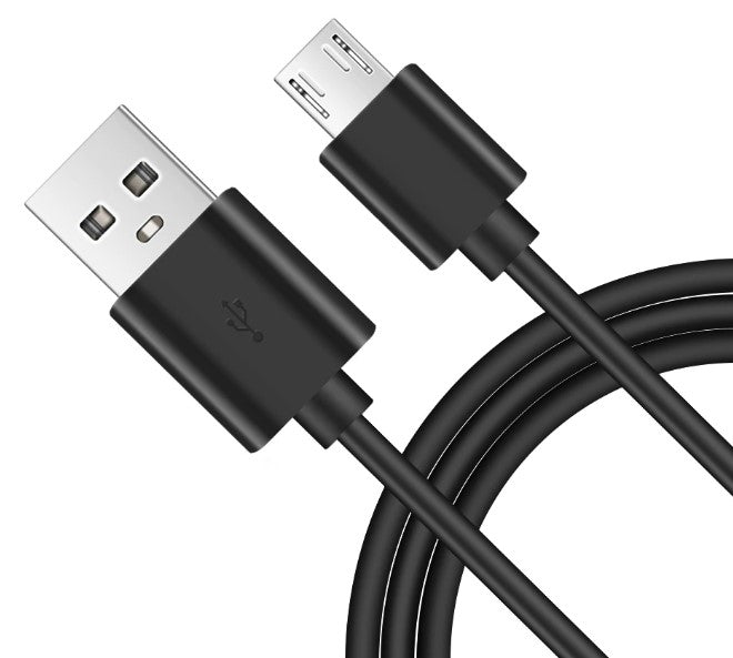 USB till Micro USB Laddnings- och Datakabel 2m, Rund, Svart
