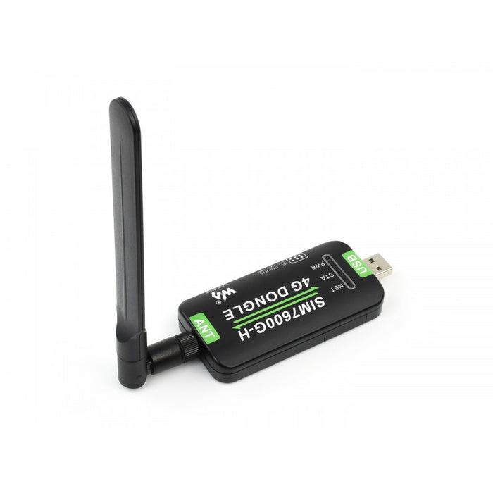 SIM7600G-H 4G-dongel med antenn - GNSS-positionering, Global Band Support