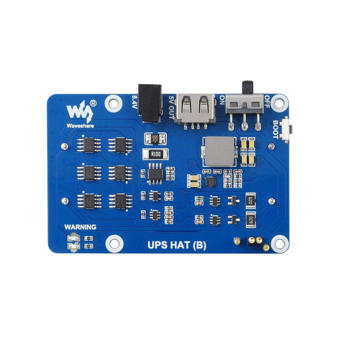 Waveshare UPS HAT (B) för Raspberry Pi - 5V/5A - Pogo Pins-kontakt - 8,4V/2A-laddare inkluderad