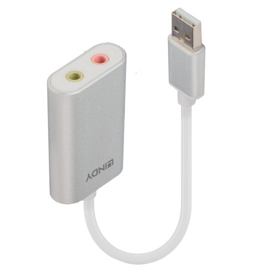 AV-adapter (hane till hona) - USB Type-A till 3,5 mm hörlursuttag