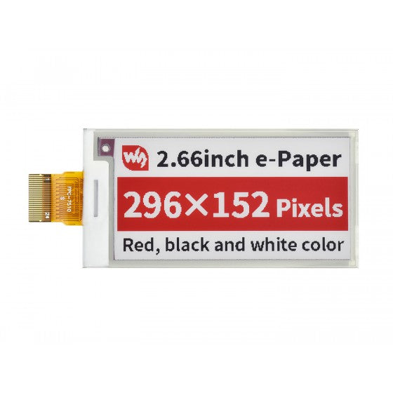 2,66 tum E-Paper (B) E-Ink Raw Display 3-färgad (röd, svart och vit)