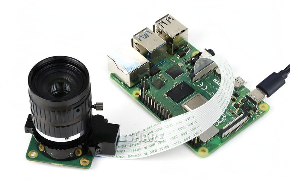 25 mm teleobjektiv med Multi Field Angle och C-fäste för Raspberry Pi HQ-kamera