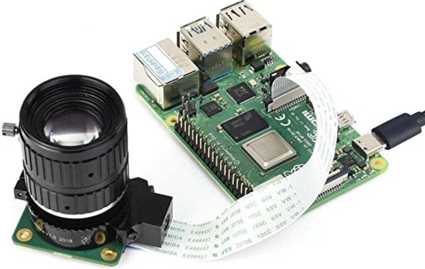 35 mm teleobjektiv med Multi Field Angle och C-fäste för Raspberry Pi HQ-kamera