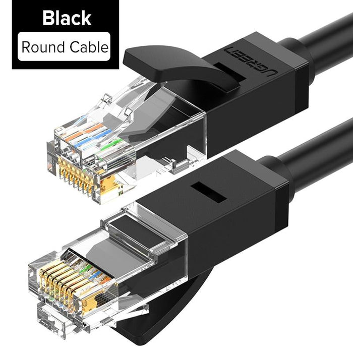 Ugreen Ethernet CAT 6 LAN-kabel RJ45 nätverkskabel (rund / svart / 2 m)