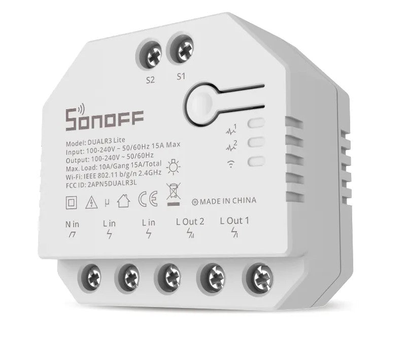 SONOFF DUALR3 Lite Relay - Tvåvägs Smart Switch - Dubbelrelä