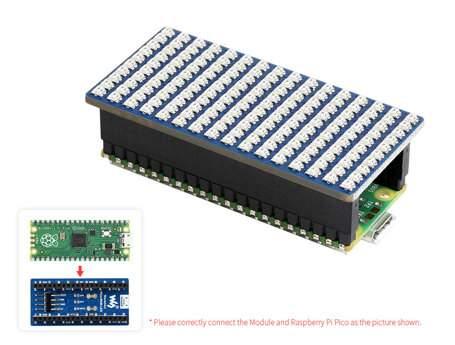 LED-matrispanel för Raspberry Pi Pico - 16x10 - RGB-fullfärg