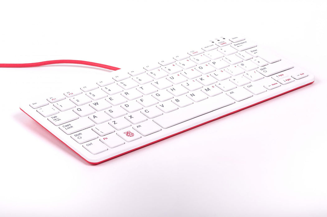 Officiellt Raspberry Pi-tangentbord med UK-layout (QWERTY) - röd och vit