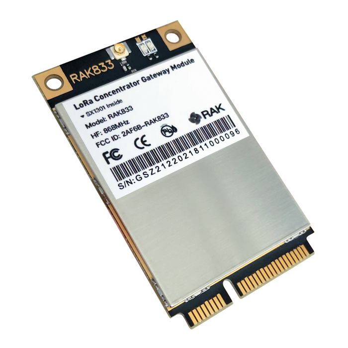 RAK833 LoRa gateway/koncentratormodul - mPCIe - SX1301 - FT2232H - SPI/USB - EU868 MHz