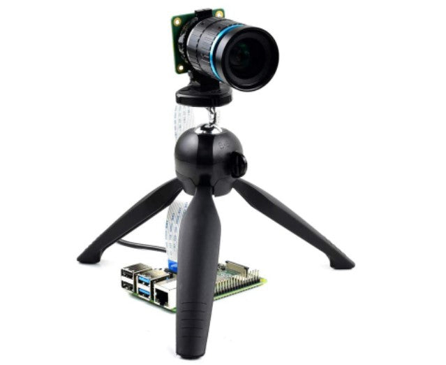 Bärbart ministativ med 360° rotation, perfekt för Raspberry Pi HQ-kamera