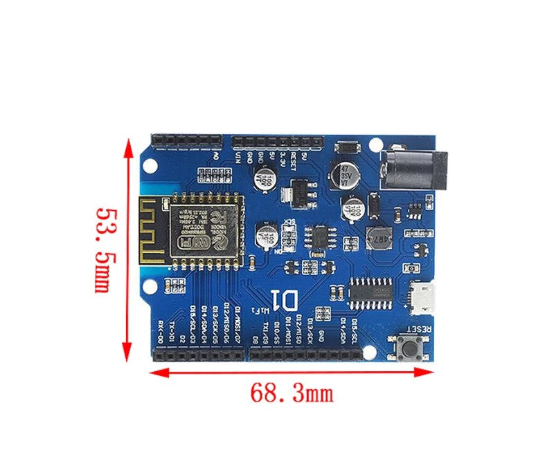 Arduino UNO R3-klon (D1) - WiFi ESP8266