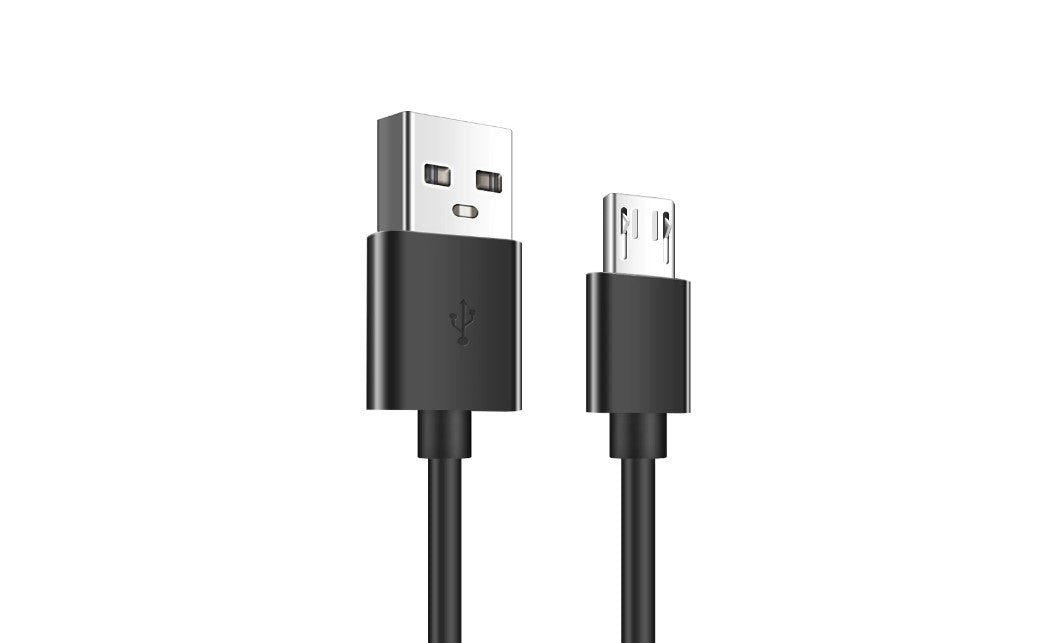 USB till Micro USB Laddnings- och Datakabel 2m, Rund, Svart