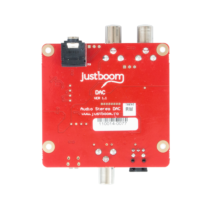 JustBoom DAC-tilläggskort - PCM5102A/TPA6133A2