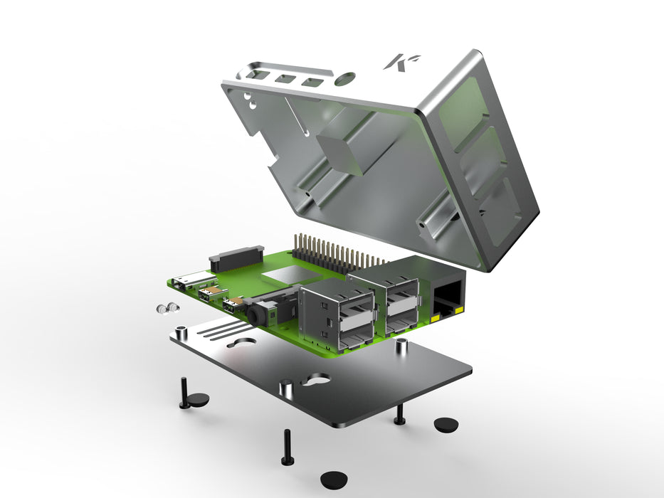 KKSB-chassi för Raspberry Pi 4 med inbyggd kylfläns (CNC-fräst aluminium)